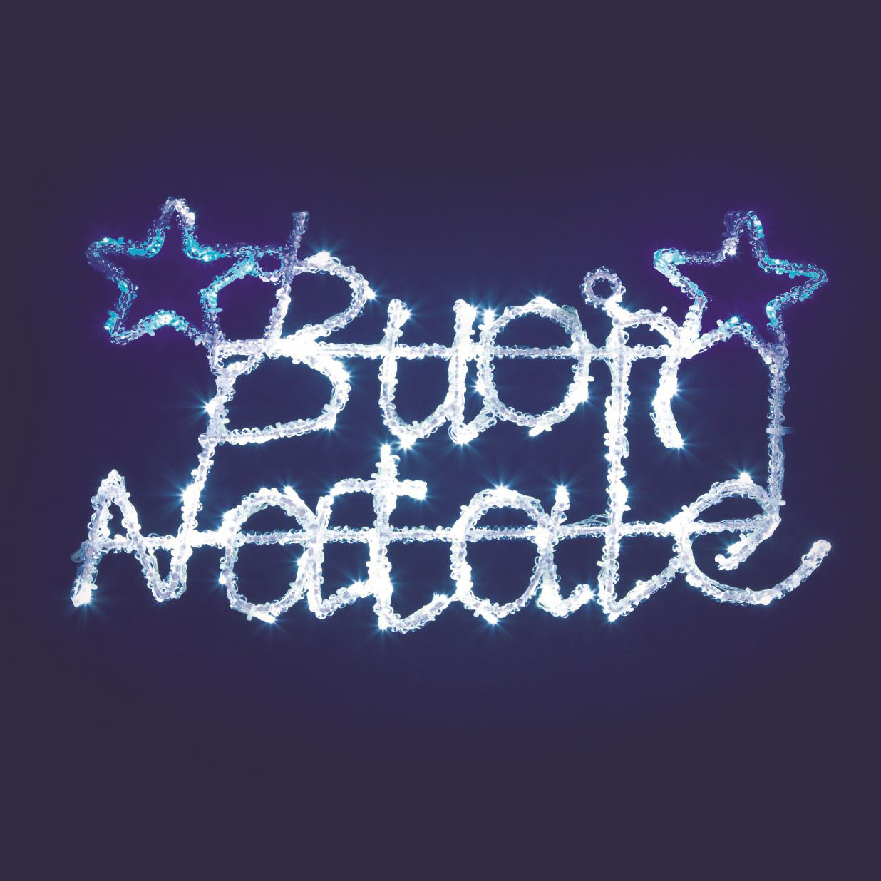 BUON NATALE LED BCO BLU 52X33